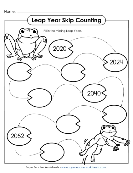 Leap Year Worksheets - Leap Year Skip Counting