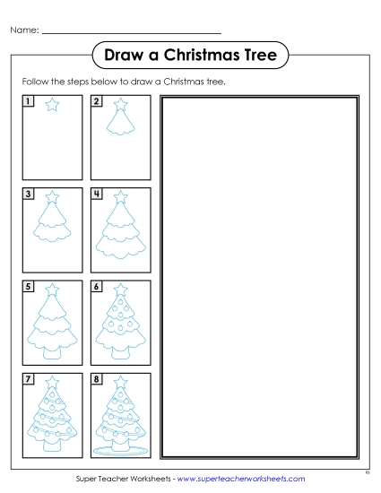 Learn to Draw - Learn to Draw a Christmas Tree (Printable PDF Worksheet) Learn to Draw - Learn to Draw a Christmas Tree (Printable PDF Worksheet)