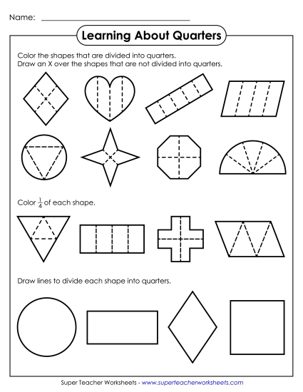 Quarters (Fourths) - Learning About Quarters