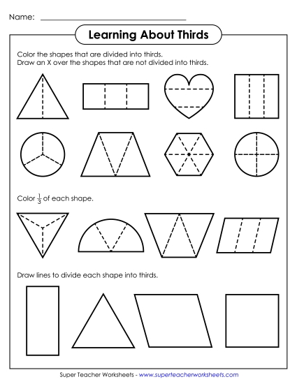 Other Basic Fractions - Learning About Thirds