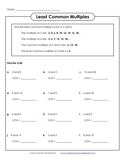 LCM of 2 Numbers - Least Common Multiple