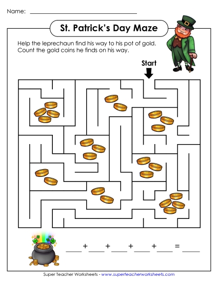 Mazes - Leprechaun Coin Maze (Intermediate)