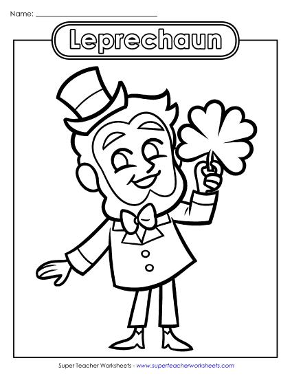 Crafts & Activities - Leprechaun Coloring Page (Basic)