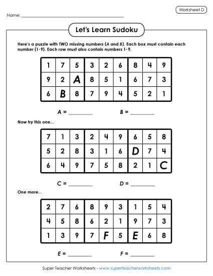 Let's Learn Sudoku D