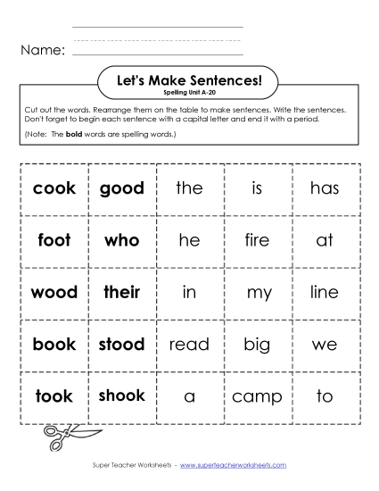Worksheets - Let's Build Sentences (A-20) Worksheets - Let's Build Sentences (A-20)