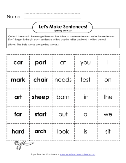 Worksheets - Let's Build Sentences (A-27)