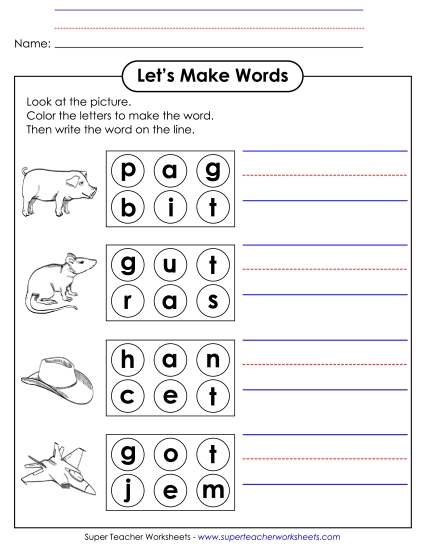 Let's Make Words - Let's Make CVC Words Let's Make Words - Let's Make CVC Words