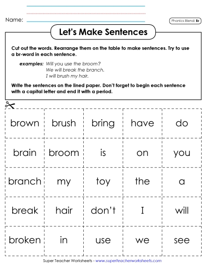 Games & Learning Centers - Let's Make Sentences (Br-)