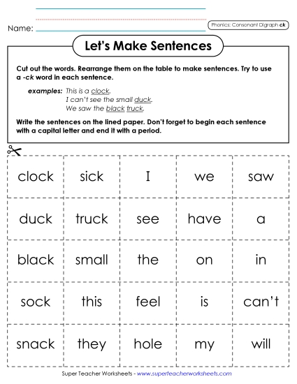 Games and Learning Centers - Let's Make Sentences (ck)