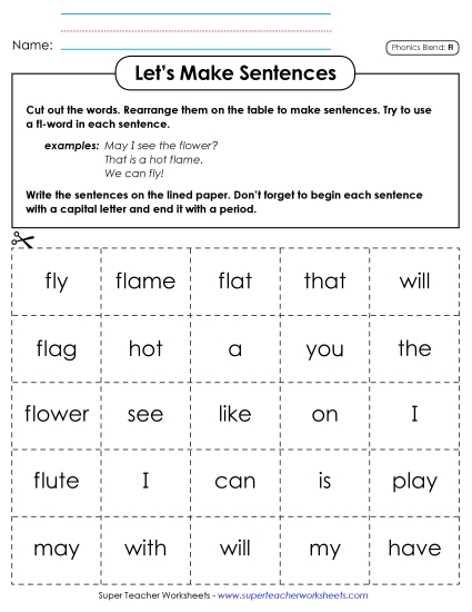 Games & Learning Centers - Let's Make Sentences (Fl-) Games & Learning Centers - Let's Make Sentences (Fl-)