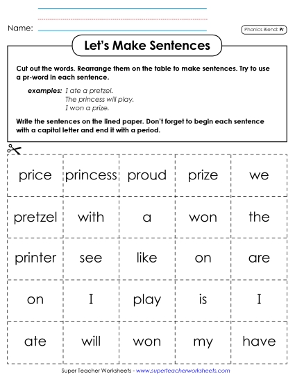 Games & Learning Centers - Let's Make Sentences (Pr-)
