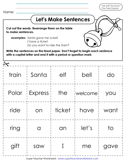 Cut and Glue Activities - Let's Make Sentences