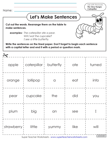 Cut-and-Glue Activities - Let's Make Sentences