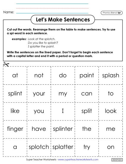 Games and Learning Centers - Let's Make Sentences (Spl-)