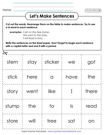 Games & Learning Centers - Let's Make Sentences (St-) Games & Learning Centers - Let's Make Sentences (St-)