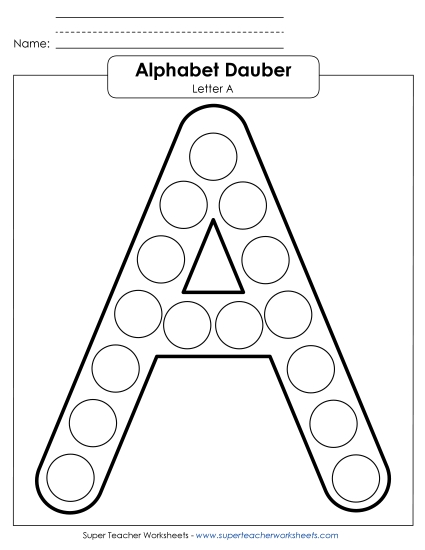 Letter Recognition - Letter A Dabber Letter Recognition - Letter A Dabber