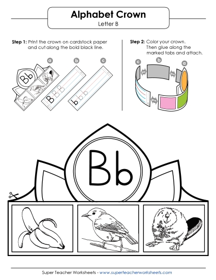 Trace and Print - Letter B Crown Trace and Print - Letter B Crown