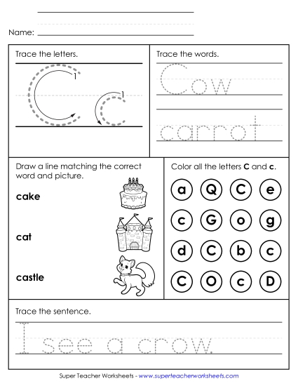 Letter C: Mixed Skills - Letter C - Mixed Skills (Intermediate)
