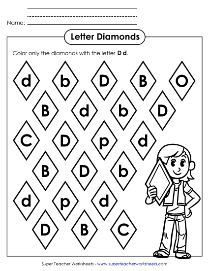 Letter Recognition - Letter D d Recognition - Diamonds Letter Recognition - Letter D d Recognition - Diamonds