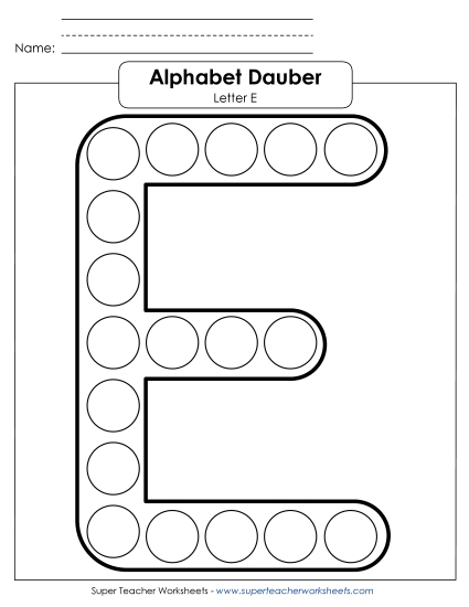 Letter Recognition - Letter E - Dabber