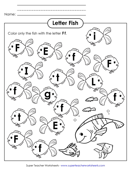 Letter Recognition - Letter F f Recognition - Fish