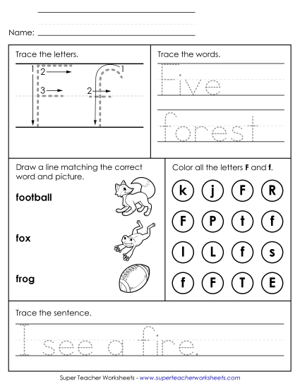 Letter F: Mixed Skills - Letter F - Mixed Skills (Intermediate)