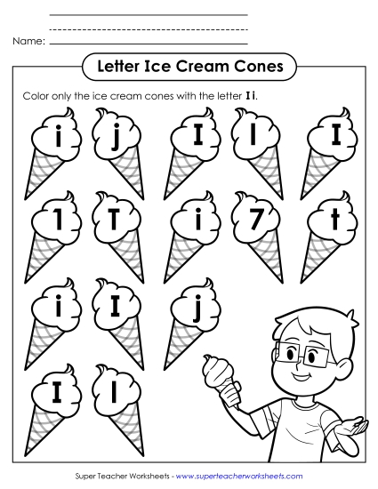 Letter Recognition - Letter I i Recognition - Ice Cream Letter Recognition - Letter I i Recognition - Ice Cream