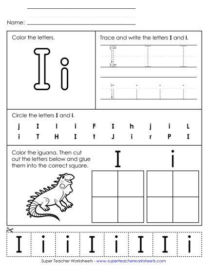 Letter I: Mixed Skills - Letter I - Mixed Skills (Basic)