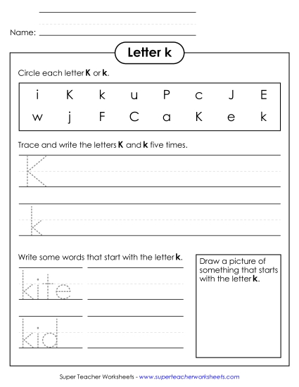 Worksheets - Letter K k - Practice Sheet Worksheets - Letter K k - Practice Sheet