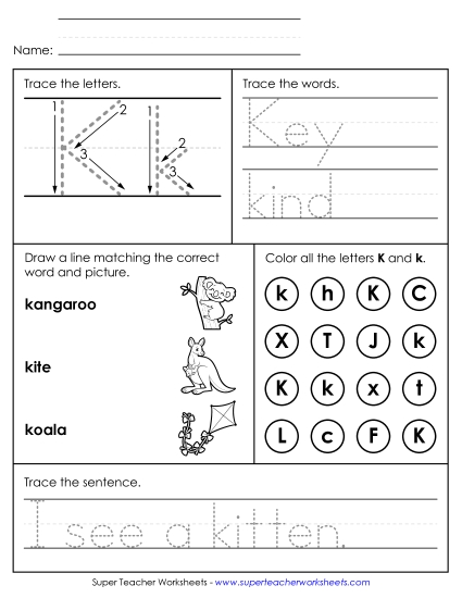 Letter K: Mixed Skills - Letter K - Mixed Skills (Intermediate)