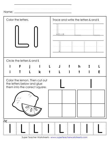 Letter L: Mixed Skills - Letter L - Mixed Skills (Basic)
