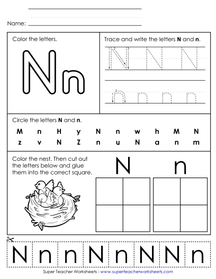 Letter N: Mixed Skills - Letter N - Mixed Skills (Basic)