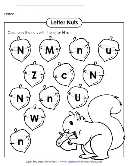 Letter Recognition - Letter N n Recognition - Nuts