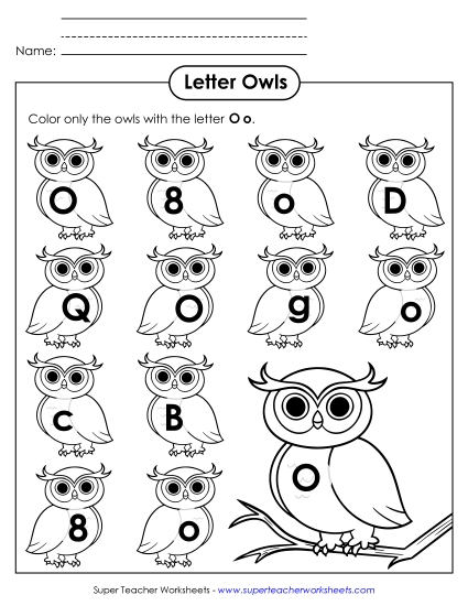 Letter Recognition - Letter O o Recognition - Owls Letter Recognition - Letter O o Recognition - Owls