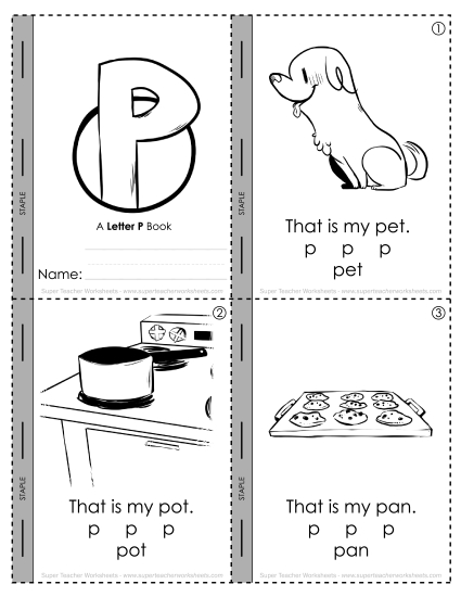 Worksheets - Letter P Mini-Book Worksheets - Letter P Mini-Book