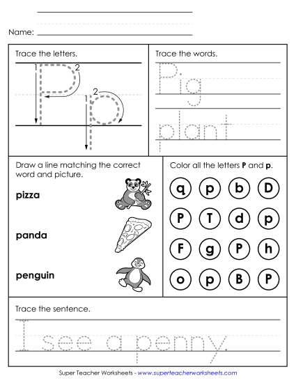 Letter P: Mixed Skills - Letter P - Mixed Skills (Intermediate)