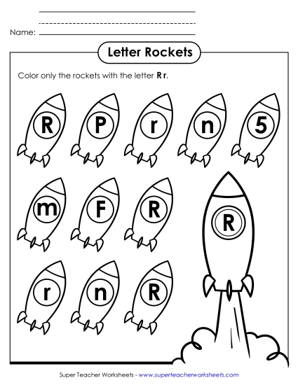 Letter Recognition - Letter R r Recognition - Rockets