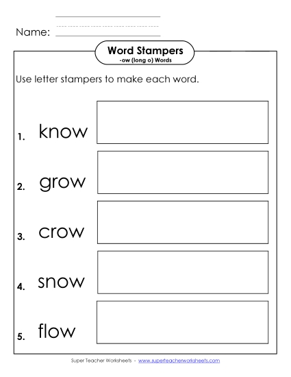 Worksheets - Letter Stampers Activity (-ot Words)