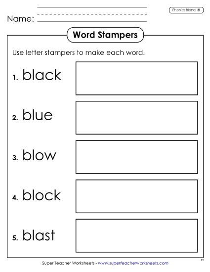 Games & Learning Centers - Letter Stampers (Bl- Words) 