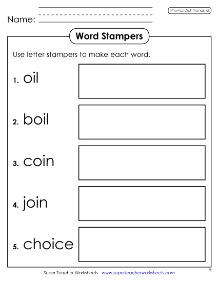 Worksheets - Letter Stampers: OI