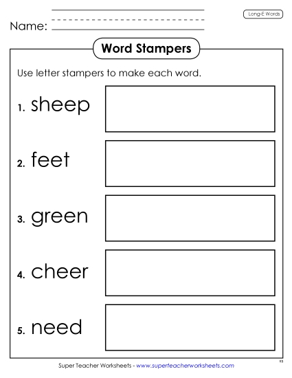 Worksheets - Letter Stampers