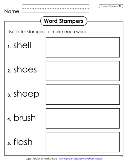 Games & Learning Centers - Letter Stampers (SH Words) Games & Learning Centers - Letter Stampers (SH Words)