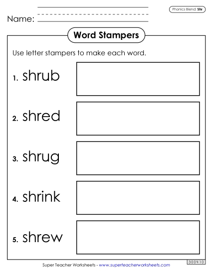 Games and Learning Centers - Letter Stampers (Shr Words)