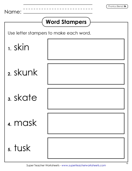Games & Learning Activities - Letter Stampers (Sk- Words) Games & Learning Activities - Letter Stampers (Sk- Words)