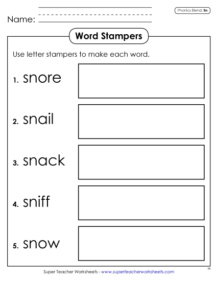 Games & Learning Centers - Letter Stampers (Sn- Words) 