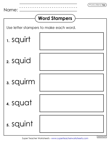 Games and Learning Centers - Letter Stampers (Squ Words) Games and Learning Centers - Letter Stampers (Squ Words)