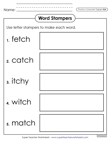 Games and Learning Centers - Letter Stampers (-tch Words) Games and Learning Centers - Letter Stampers (-tch Words)