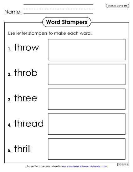 Games and Learning Centers - Letter Stampers (Thr Words)