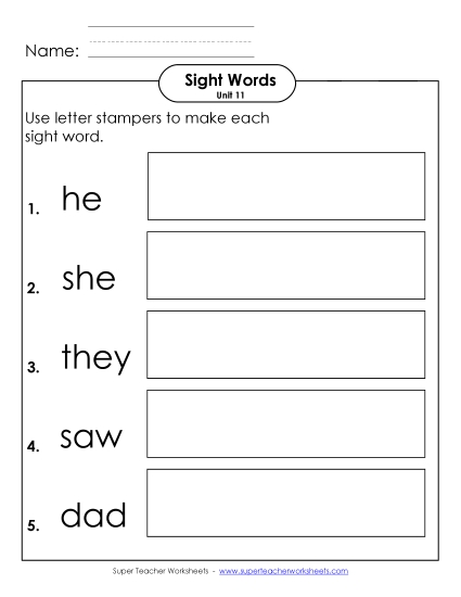 Worksheets - Letter Stampers (Unit 11) Worksheets - Letter Stampers (Unit 11)