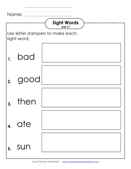 Worksheets - Letter Stampers (Unit 17) Worksheets - Letter Stampers (Unit 17)